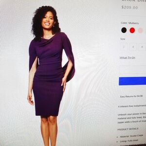 Betsy Adam dress, size 16, Plum/Mulberry